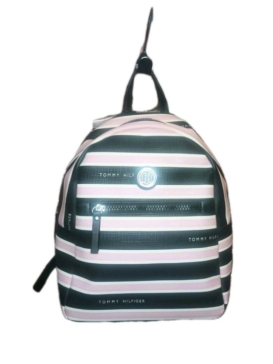 Tommy Hilfiger Pink & Black Mini Backpack Adjustable Straps New